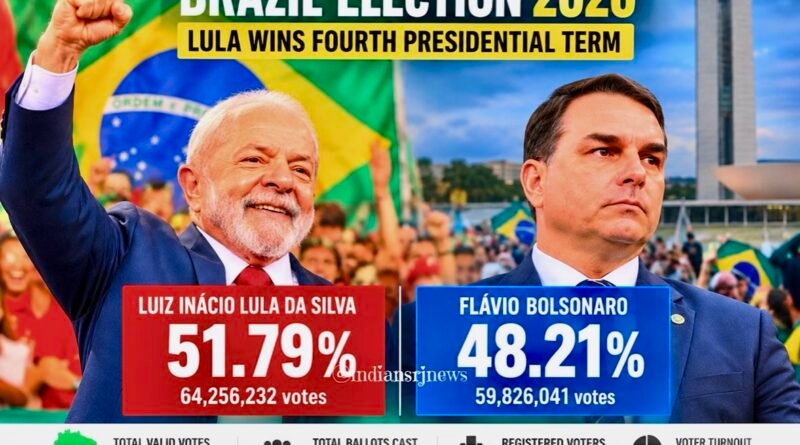 Brazil Election 2026: Lula Wins Fourth Presidential Term, Defeats Flávio Bolsonaro in Runoff