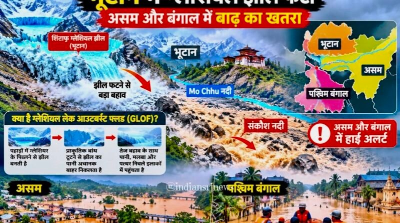 भूटान में ग्लेशियल झील फटने से मची तबाही, असम और बंगाल में बाढ़ का अलर्ट; हजारों लोगों को सुरक्षित स्थानों पर भेजा गया